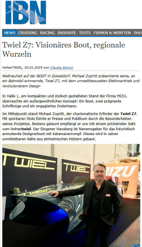 IBN — Twiel Z7: Visionäres Boot, regionale Wurzeln